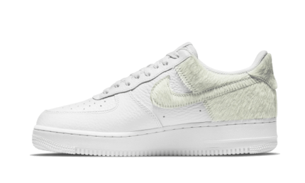 Nike Air Force 1 Low White Pony Hair Heel