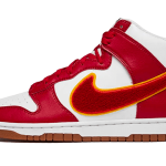 Nike Dunk High Chenille Swoosh White Gym Red